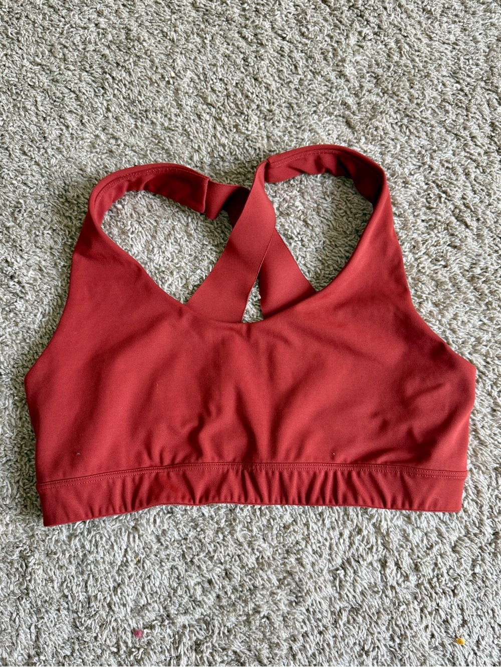 Women's Red Seamless Cross-Back sports bra
